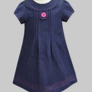 A.T.U.N. Dark Denim Button-Front Melanie A-Line Dress Girls  8-9 years